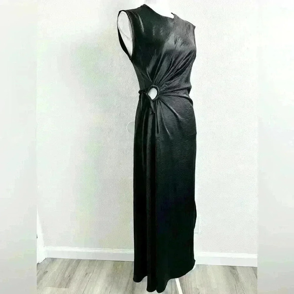 House of Harlow 1960 Black Satin Slip Dress Size Medium - Picture 4 of 14
